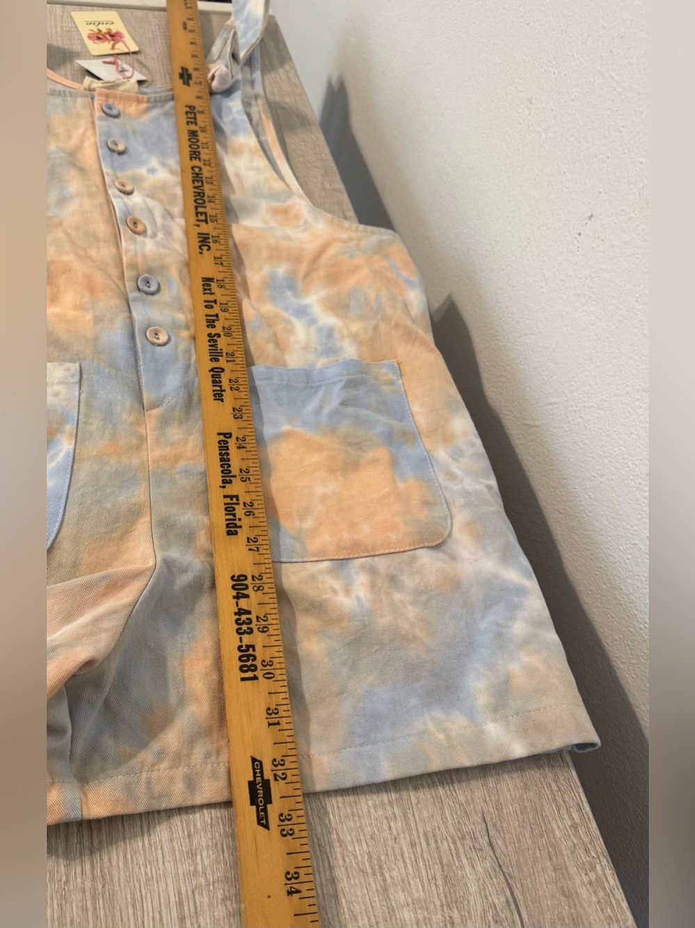 Entro Tie Dye Shorts Romper Pockets Cotton Artsy Boho Hippie Summer NWT L *Read - Picture 5 of 9